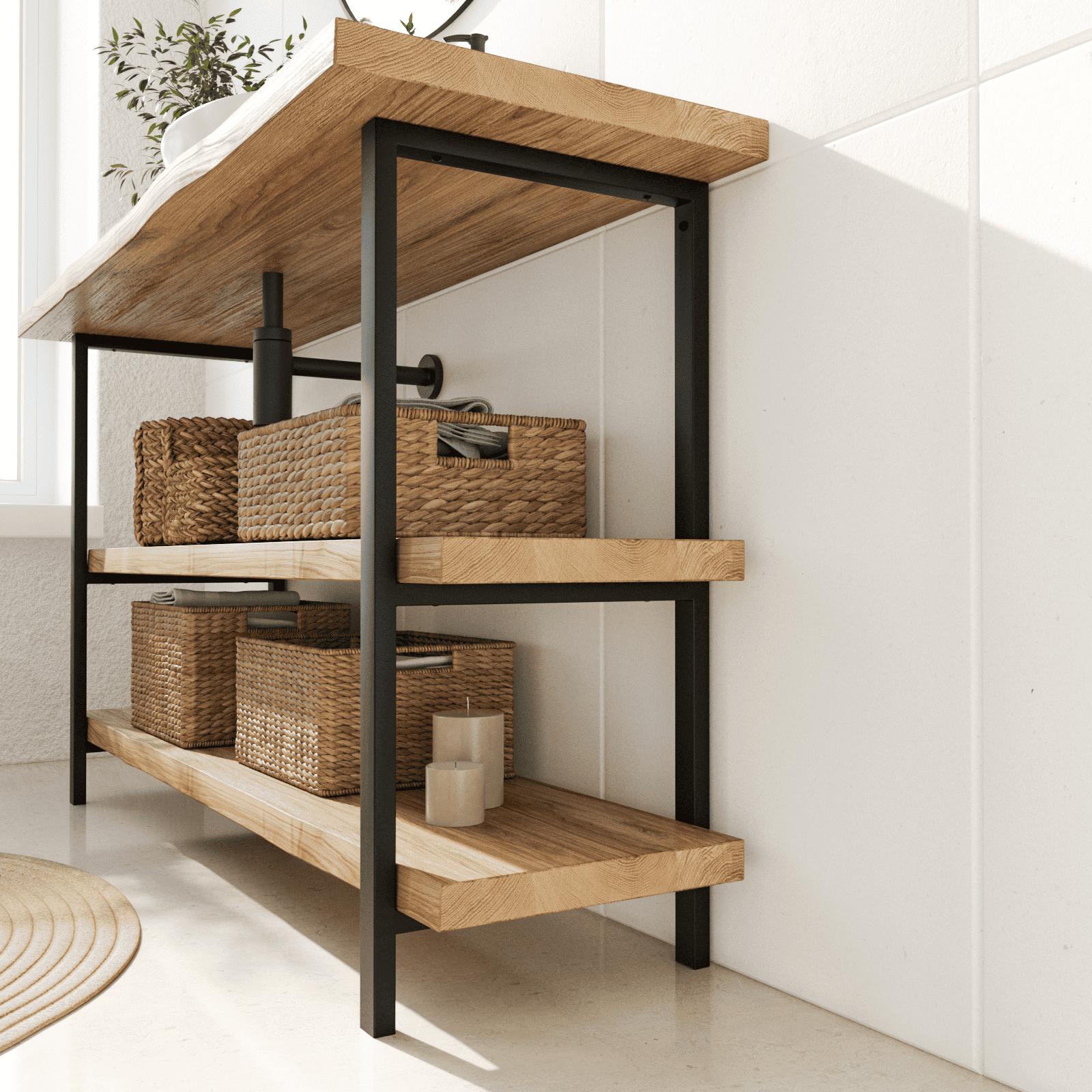 Support de lavabo DONAU - hauteur 75 cm - 6 tailles - 2 couleurs