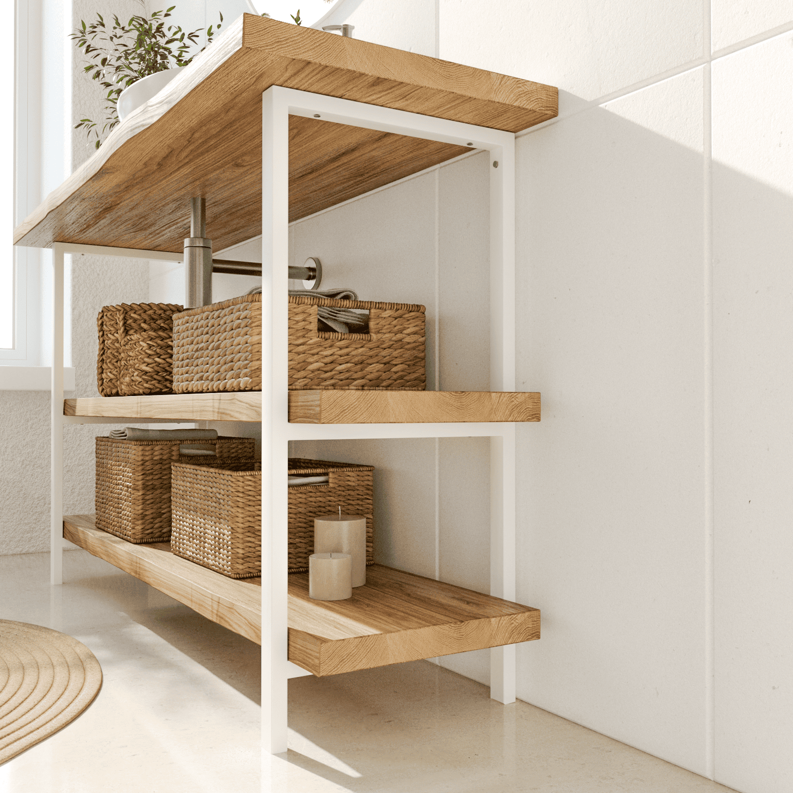 Support de lavabo DONAU - hauteur 75 cm - 6 tailles - 2 couleurs