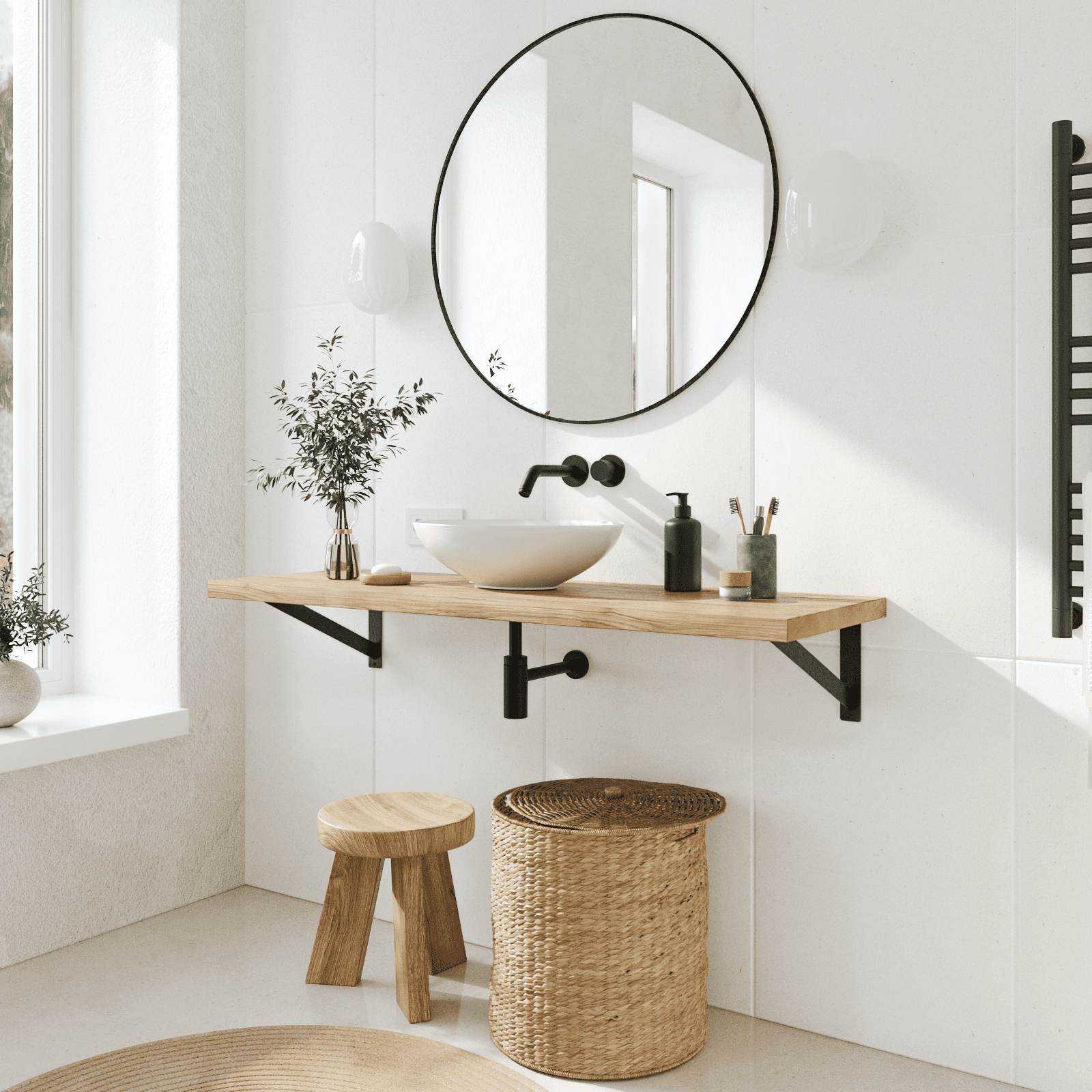 Waschtischhalterung ELBE - 8 Größen - 2 Farben