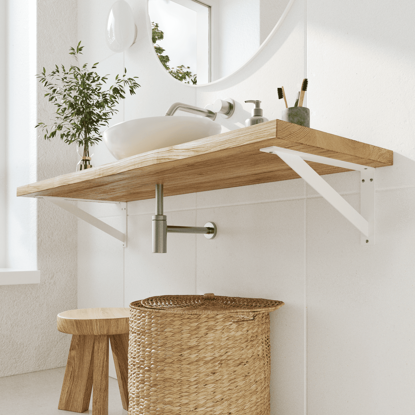 Waschtischhalterung ELBE - 8 Größen - 2 Farben