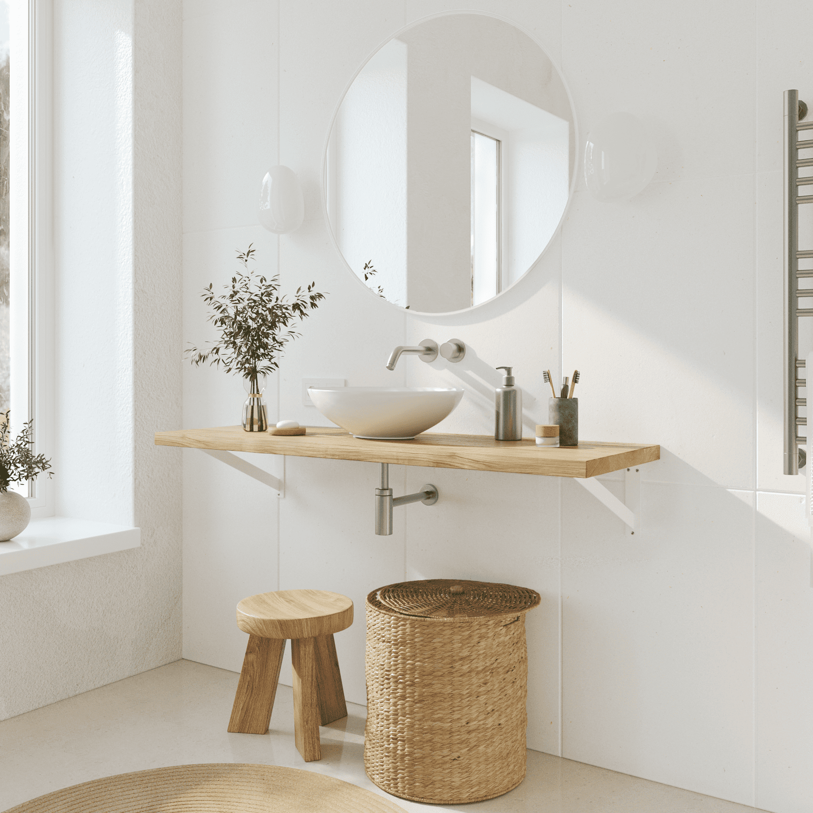 Waschtischhalterung ELBE - 8 Größen - 2 Farben