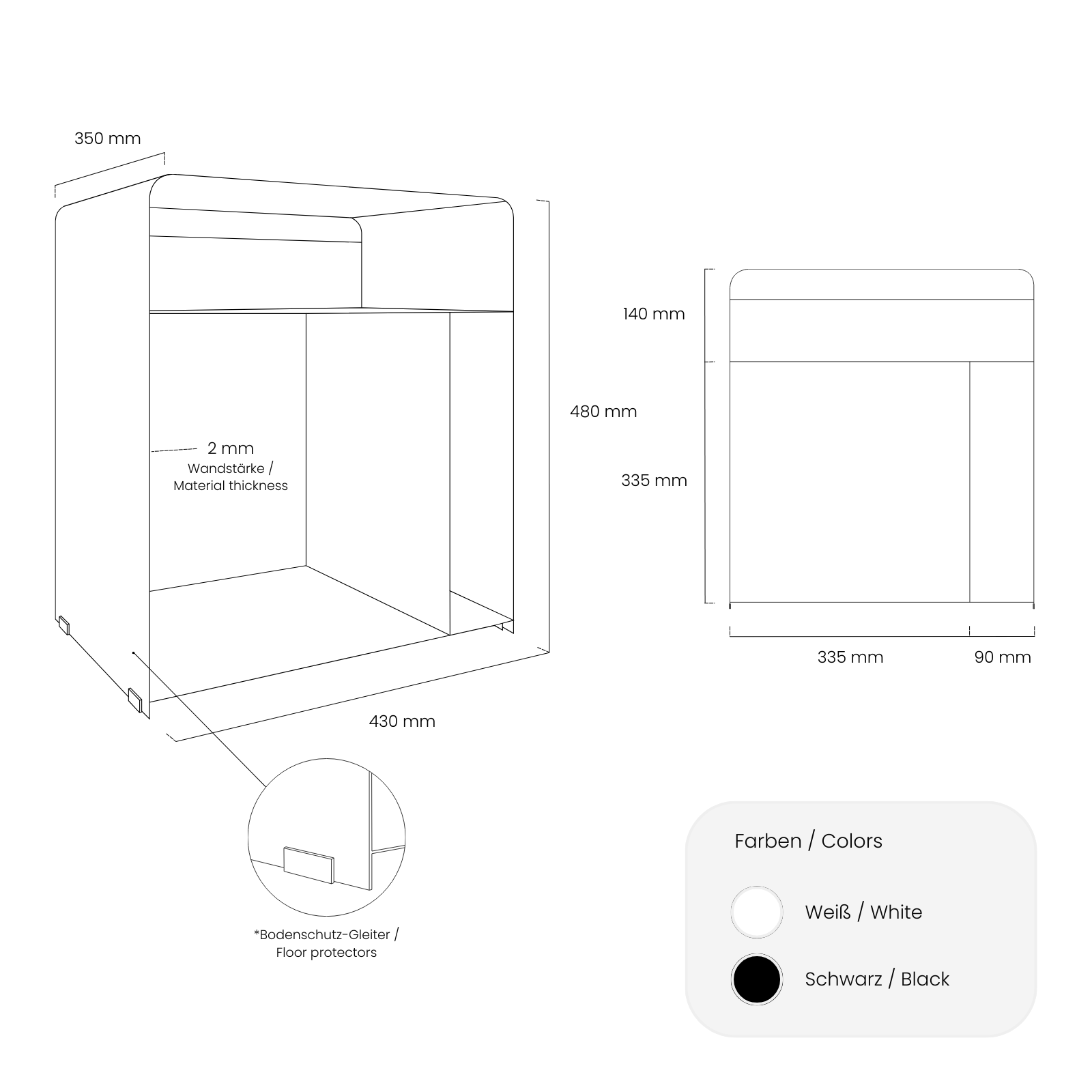 Nachttisch ELY - 2 Farben