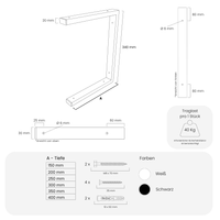 Schwerlast Regalhalter ERLENBERG - 40 cm hoch - 4 Größen - 2 Farben