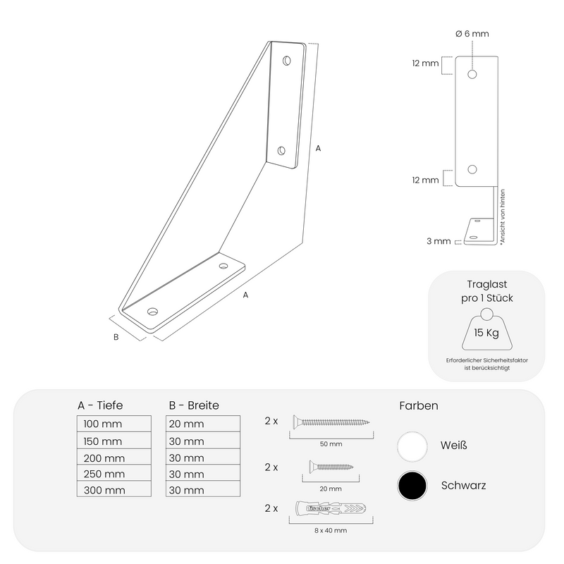 Porta scaffali LICHTENBERG - 4 misure - 2 colori